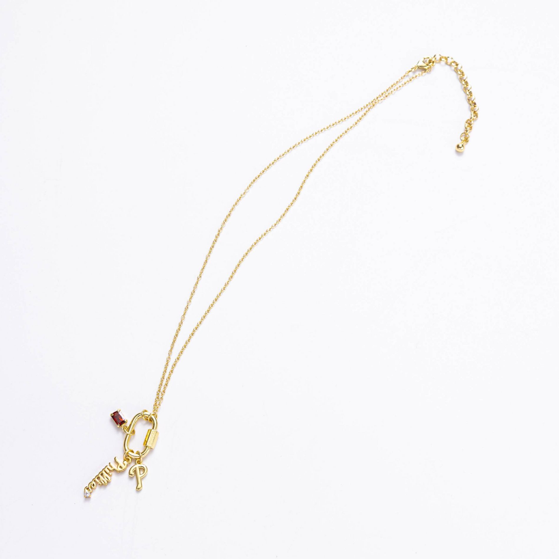 Bijoux Sport by Luv Aj MLB Logo Charm Carabiner Necklace - Brass