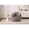 TiramisuBest Oversize Round Swivel Chair Cozy Club 360 degrees Swivel Sofa with 3 Pillows Chenille Fabric with Gray for sofa - 2 of 4