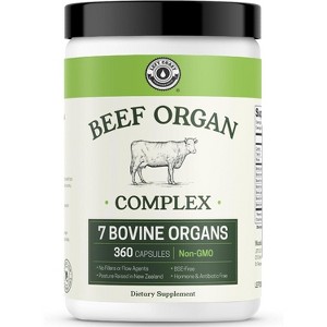Beef Organ Complex Capsules, 7 Beef Organs Liver, Heart, Pancreas, Kidney, Lung, Spleen, Bone Marrow for Overall Health, Left Coast Performance - 1 of 4
