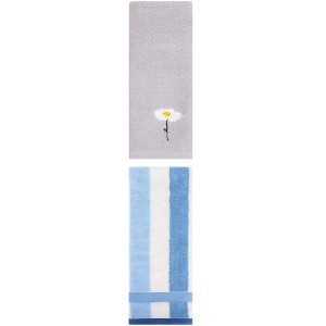 REGALWOVEN Chic Pattern Cotton Soft Absorbent Hand Towels for Bathroom 13" x 30"/13" x 29" 2 Pcs - 1 of 4
