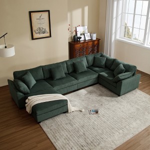 Modular Sectional Sofa, Oversized U Shaped Couch, Convertible Sleeper Sofa, 6 Seat Sofa with Chaise - Morden Fort - 1 of 4