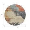 Rust Beige And Charcoal Abstract Washable Indoor Outdoor Area Rug - 3 of 4