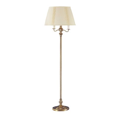 59" 6-way Metal Floor Lamp Antique Brass - Cal Lighting