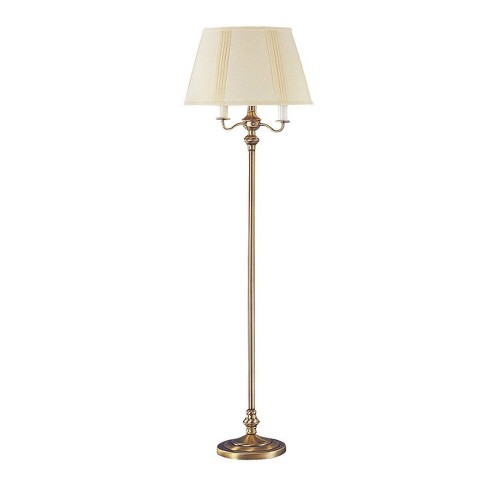 59 6-way Metal Floor Lamp Antique Brass - Cal Lighting : Target