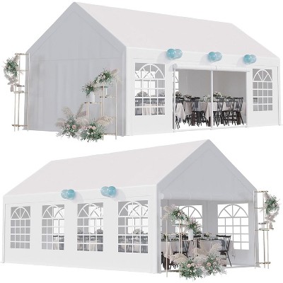 Large Party Tent, Heavy Duty Outdoor Event Tent, Wedding Tent with Removable Sidewalls & Church Windows