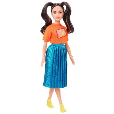 ​Barbie Fashionistas Doll - Orange Shirt & Shimmery Blue Skirt