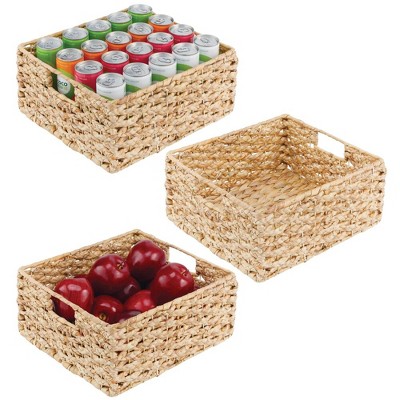 Best Choice Products Pantry Baskets Set of 2 16x12in Water Hyacinth Storage  Baskets, Woven Wicker Kitchen Organizers with handles w/Chalkboard Label