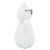 Sagebrook Home Cat with Glasses Sculpture - Contemporary Porcelain White and Black Cat Statue for Home or Office Decor - 4 of 4