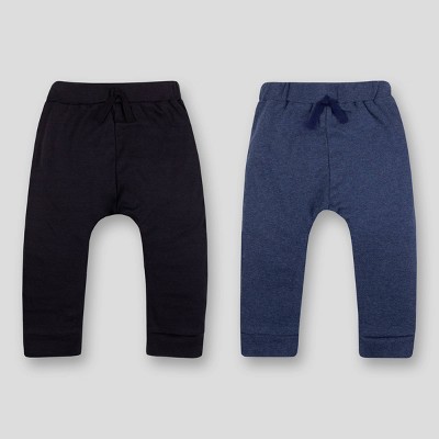 Image of Lamaze Baby Boys' 2pk Organic Cotton Solid Pull-On Harem Pants - Navy Blue/Black