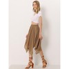 Allegra K Women's Elastic Waist Chiffon Handkerchief Hem Midi Skirt - 3 of 4