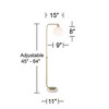 Possini Euro Design Casaba Mid Century Modern Chairside Arc Floor Lamp 64" Tall Warm Gold Adjustable Frosted Glass Shade for Living Room Reading House - 4 of 4