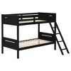 NicBex Twin Over Twin Bunk Bed with Safety Guardrails,Loft Bed with Built-in Ladder for Bedroom,Convertible Bunkbeds,Black/Brown/White/Gray - 3 of 4