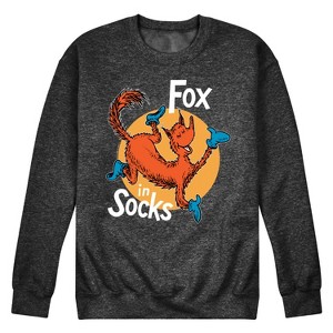 Men's - Dr. Seuss - Fox In Socks Jumping Graphic Fleece Sweatshirt - 1 of 4