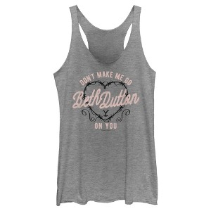 Women's Yellowstone Don't Make Me Go Beth Dutton On You Racerback Tank Top - 1 of 4