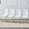 Set of 6 Faux Leather Dining Chairs with High Back and Metal Legs,Modern Upholstered Chairs for Dining Room-The Pop Home - 2 of 4