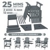Adirondack Chairs Set of 2 with Connecting Tray,Bar Height Balcony Chairs Adirondack for Deck, Backyard,Tall Adirondack Chairs,Natural Wood - 4 of 4
