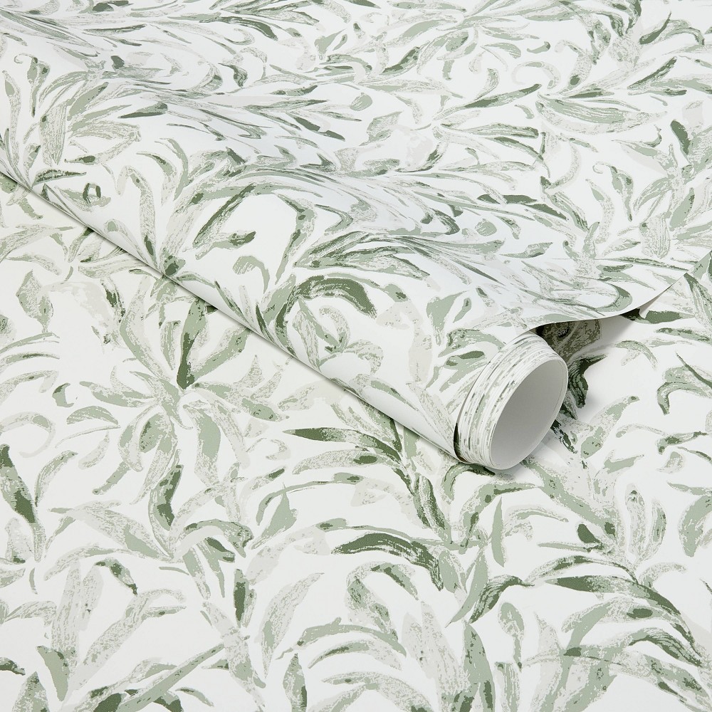 Photos - Wallpaper Branch Olive Green - Threshold™ designed with Studio McGee