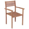 vidaXL Patio Chairs 2 pcs with Wine Red Cushions Solid Teak Wood - 4 of 4