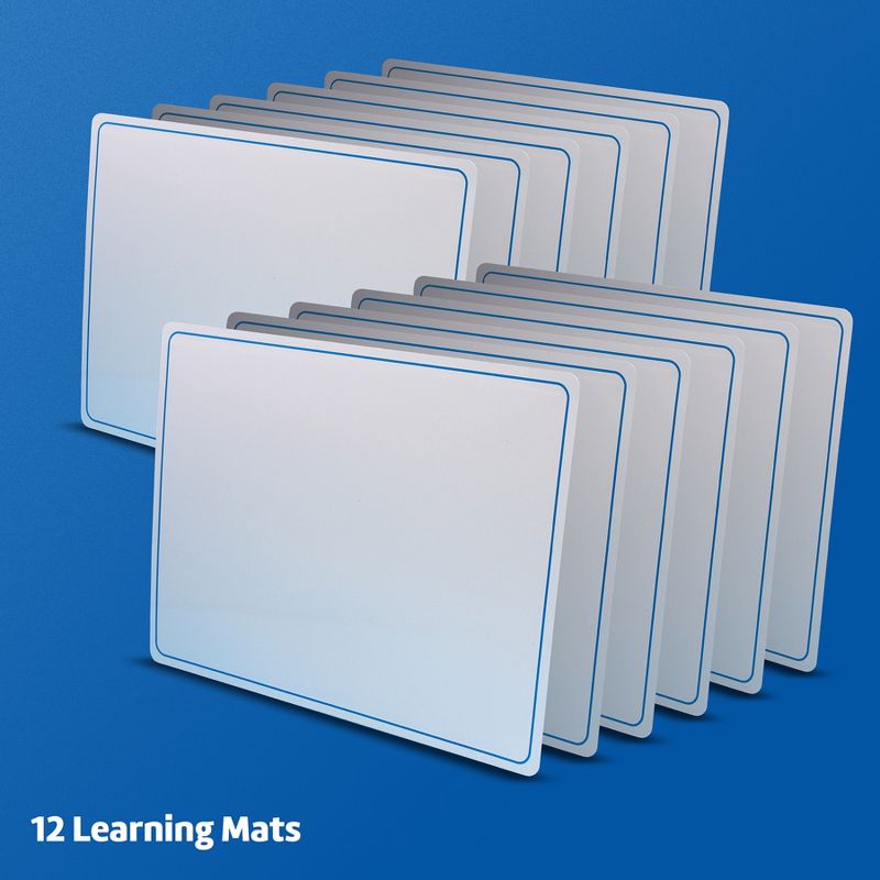 Flipside Products Magnetic Dry Erase Learning Mat, Two-Sided Plain, 9" x 12", Pack of 12, 2 of 5