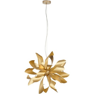 Baldwin Gold Orb Floral 6-Light Modern Pendant Chandelier