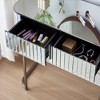 FURNIinspire Vanity Tables Mirrored Makeup Vanity Table With Stainless Steel Base, Mirrored Dressing Table With 2 Drawers, Silver, 39.4"*17.7"*29.3" - 4 of 4