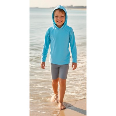 City Threads Swim UPF 50+ Hooded Long Sleeve Rashguard Tee for Boys and Girls - Elf Green, 6Y — фото 3