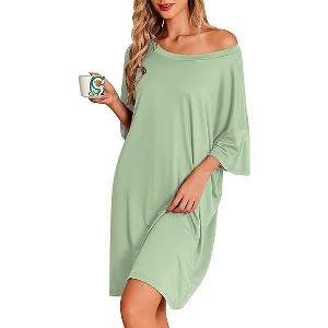 green sleep dress Emerald Nighty Set with Short Robe main image 0