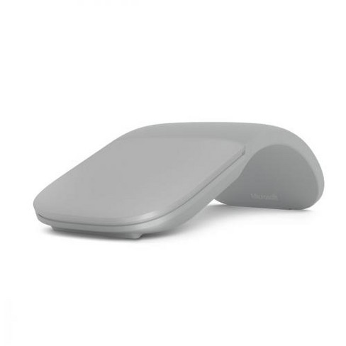 Microsoft Surface Arc Touch Mouse Platinum Wireless Bluetooth Connectivity Ultra Slim Lightweight Innovative Full Scroll Plane Target