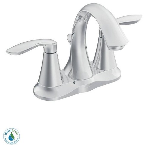 Moen 66410 Eva Double Handle Centerset Bathroom Faucet Pop Up