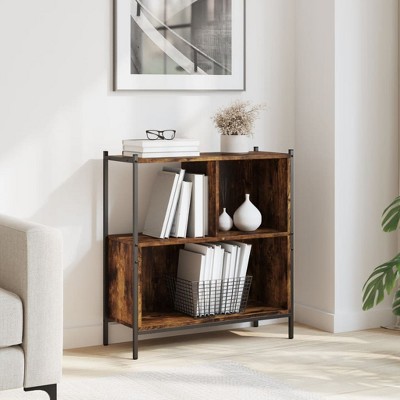 vidaXL Bookcase Smoked Oak 28.3"x11"x30.5" Engineered Wood