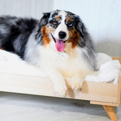 Small Light Wood Elevated Outdoor Dog Bed Frame