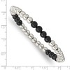 Chisel Stainless Steel Polished 6mm Black Onyx Beaded Stretch Bracelet - 4 of 4