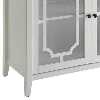 Classic Romantic White Wooden Console Table with Glass Storage