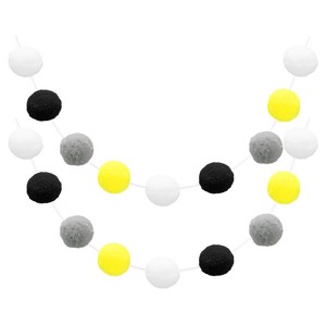 Unique Bargains Colorful Felt Ball Flexible Wear-resistant Pom Pom Garland 2 Pcs - 1 of 4