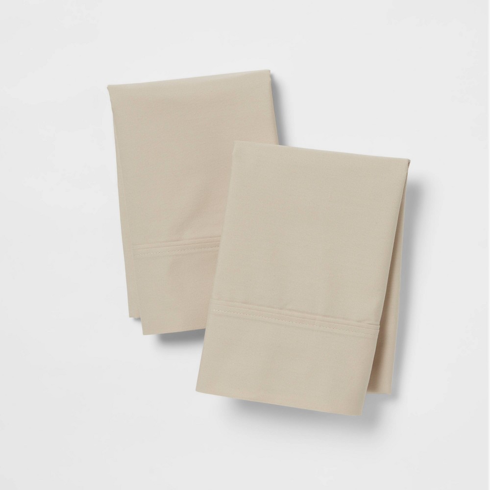 Standard 300 Thread Count Ultra Soft Pillowcase Set True Khaki - Threshold™/6 CasePack 