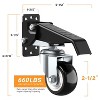 Tree City Heavy Duty Retractable Casters (4-Pack) | Workbench Leveling Wheels w/Install Template & PU Wheels - 3 of 4