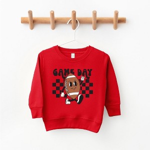 The Juniper Shop Football Game Day Checkered Toddler Graphic Sweatshirt - 1 of 2