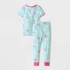 Toddler Girls' 4pc Cotton Snug Fit Barbie Pajama Set - Pink - 2 of 4