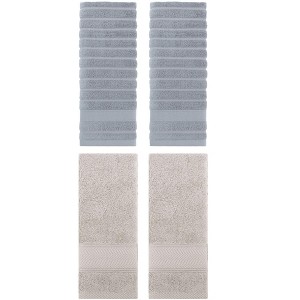 REGALWOVEN 4 Pcs Cotton Quick Drying Soft Striped Hand Towel 14" x 30" - 1 of 4