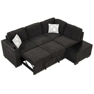 NicBex Modern 83.8" Pull Out Sofa Bed Chenille Convertible Sleeper Sofa with USB Ports and Storage Compartment for Living Room - 1 of 4