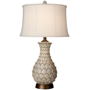 Jane Seymour Westlake Table Lamp White Finish - StyleCraft: Polyresin, Bronze Base, UL Listed, 3-Way Switch - 1 of 3