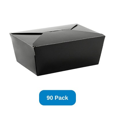 Inno-Pak 75 oz Paper Food Box Black #4 Size - Case of 90