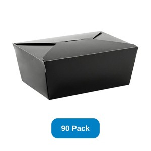 Inno-Pak 75 oz Paper Food Box Black #4 Size - Case of 90 - 1 of 3