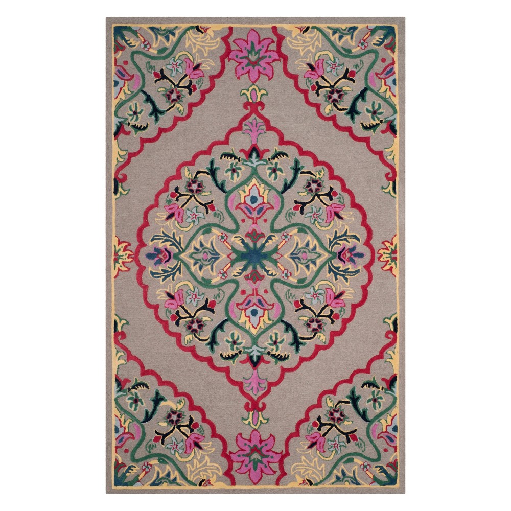 4'x6' Medallion Area Rug Dark Gray - Safavieh