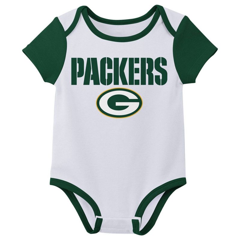 NFL Green Bay Packers Infant Boys&#39; 3pk Bodysuit, 3 of 5