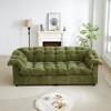 99.2" Chenille Fluffy Cloud Sofa, Deep Seat Upholstered Design for Living Room, Bedroom & Office (Beige) - 4 of 4