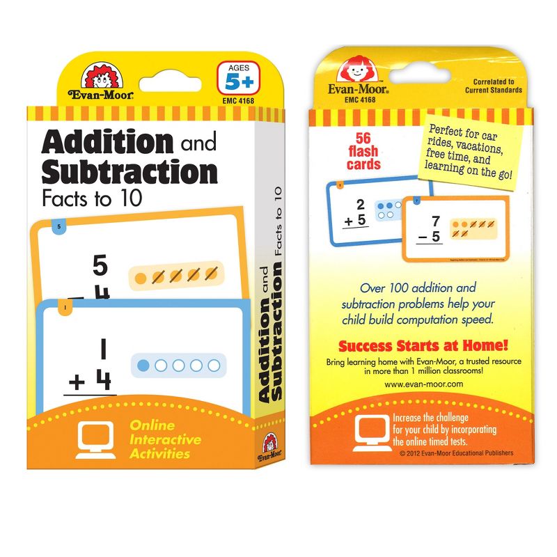 Evan-Moor Educational Publishers Learning Line: Addition and Subtraction Facts to 10 Flashcards, 3 of 4