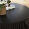 POVISON 31.5" Lifting Top Round Coffee Table, Mid-Century Modern Wood Coffee Table, Fluted Coffee Table with Hidden Storage and Drawer, Black Color - 4 of 4