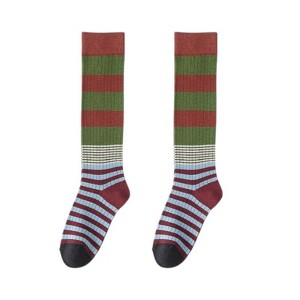 Anna-Kaci Women's 2 Pairs Striped Casual Sports Cotton Socks Soft Breathable Durable Everyday Comfort Fit - 1 of 4