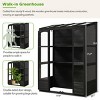 Coolbibila-78-Inch Wooden Greenhouse, Garden Workstation With 4 Independent Skylights And 2 Folding Middle Shelves, Walk-In Outdoor Greenhouse - 2 of 4